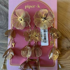 NEW Piper K Gold Petal Drop Earrings
